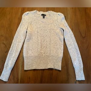 Aqua gray cashmere cable knit sweater-size Small-fits like XS-100% cashmere